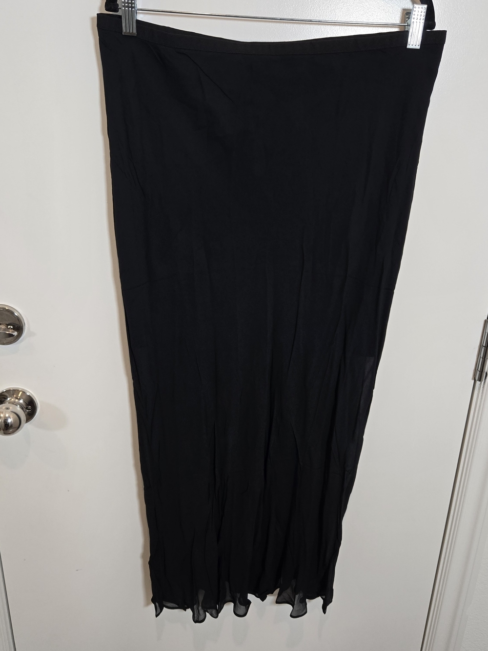 J. Crew Black Midi Bias-Cut Skirt